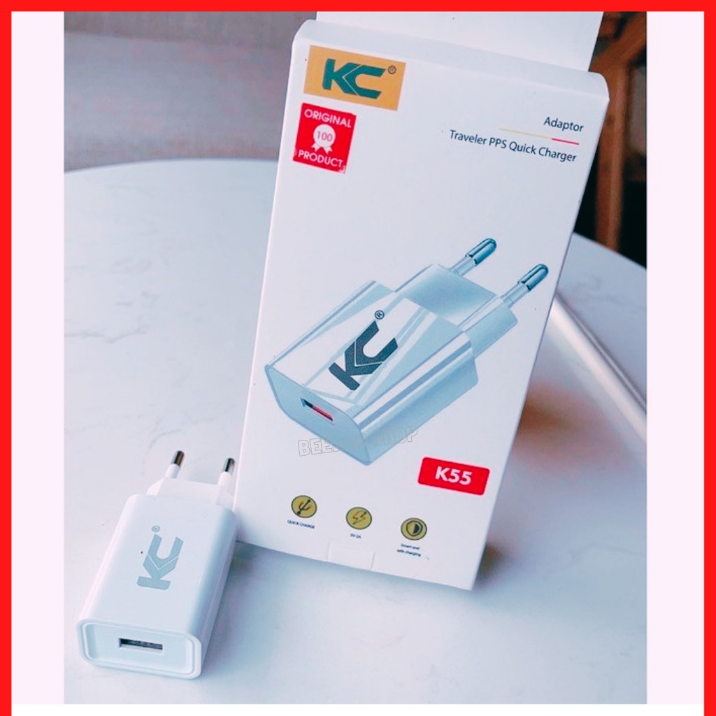 💥CHÍNH HÃNG💥 Củ sạc nhanh KC K55 USB 5V-2A - Ổn định dòng điện - Tương thích mọi thiết bị iphone, samsung, oppo. xiaomi.