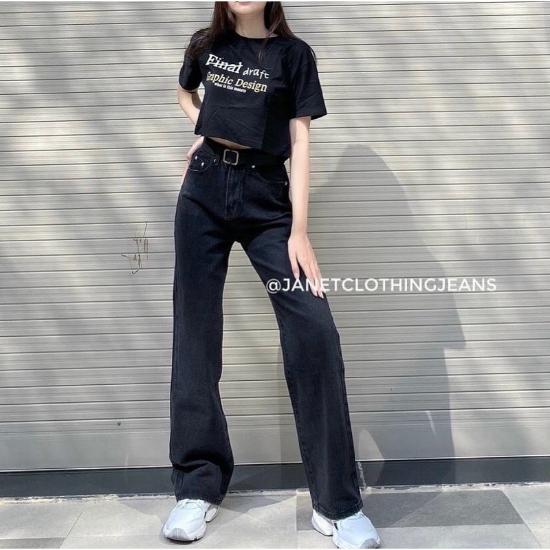 QUẦN JEANS HIGHT CULOTES form chuẩn cao ống suông rộng tôn dáng có 3 màu