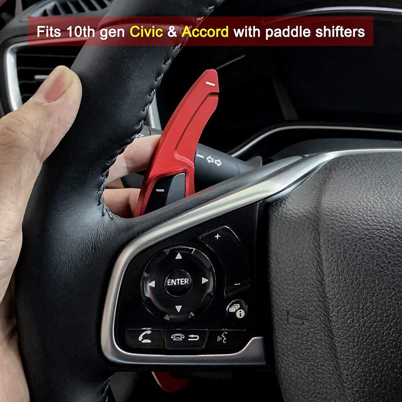 Bộ 2 Lẫy Chuyển Số Trên Vô Lăng Bằng Hợp Kim Nhôm Màu Đỏ Cho Honda Think Platinum Acord Odyssey Guandao Gearshift Paddle Acura CDX CR-V