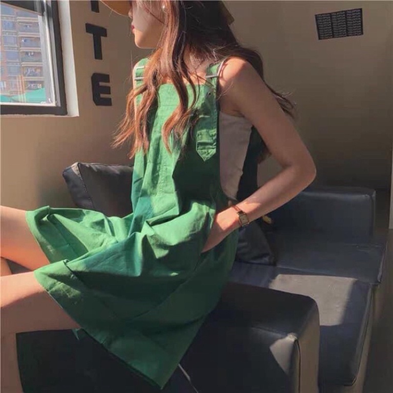 Quần Yếm Kaki Dáng Short Đùi Form Rộng Kiểu Dáng Hàn Quốc Ulzzang Chất Dày Đẹp (có ảnh thật)