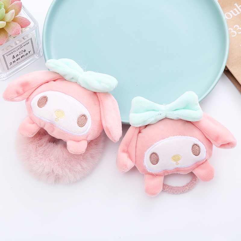 SANRIO Dây Cột Tóc Scrunchies Melody Kuromi Pompurin Hoạt Hình Dễ Thương Cho Bé Gái