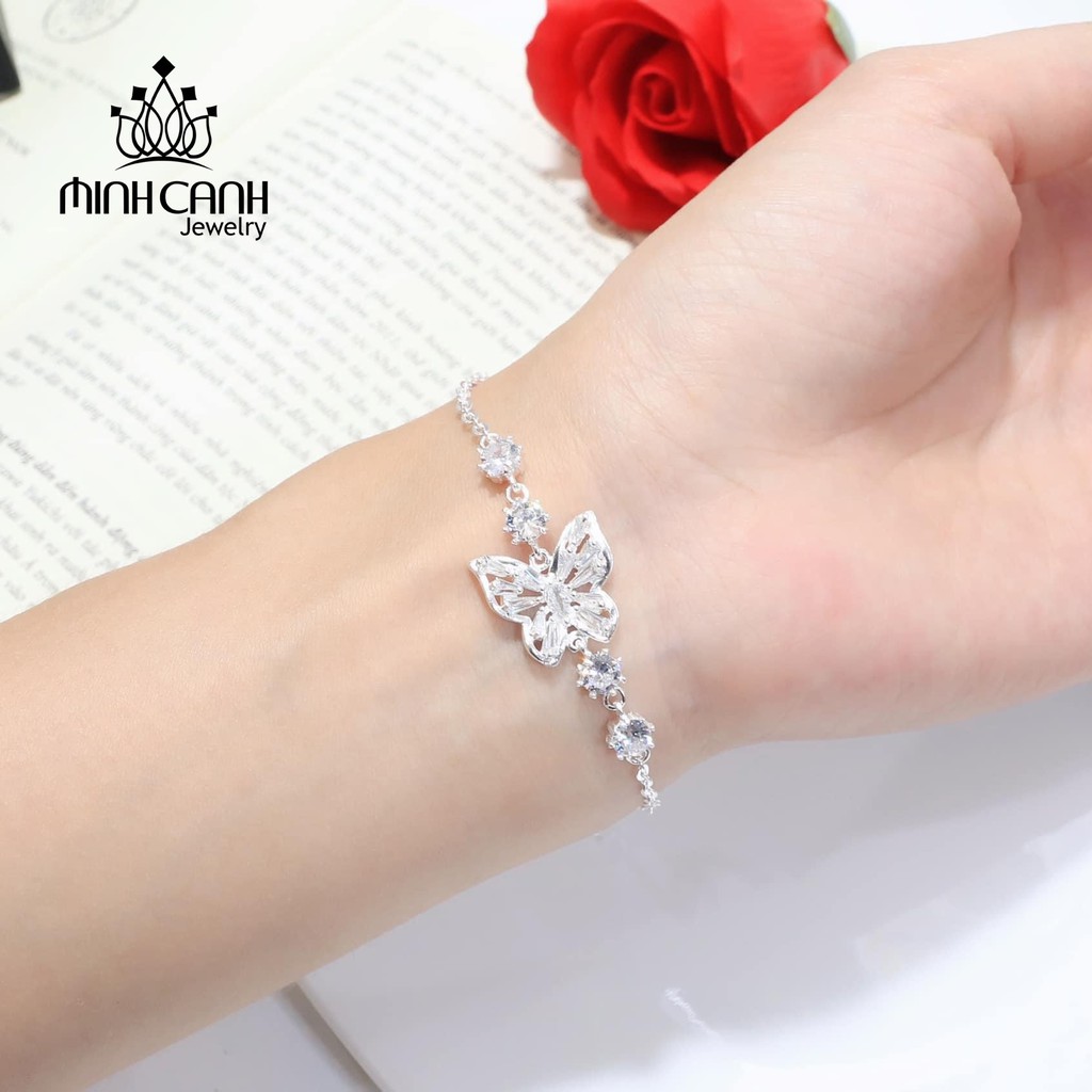 Lắc Tay Bạc Cánh Bướm Đính Đá - Minh Canh Jewelry