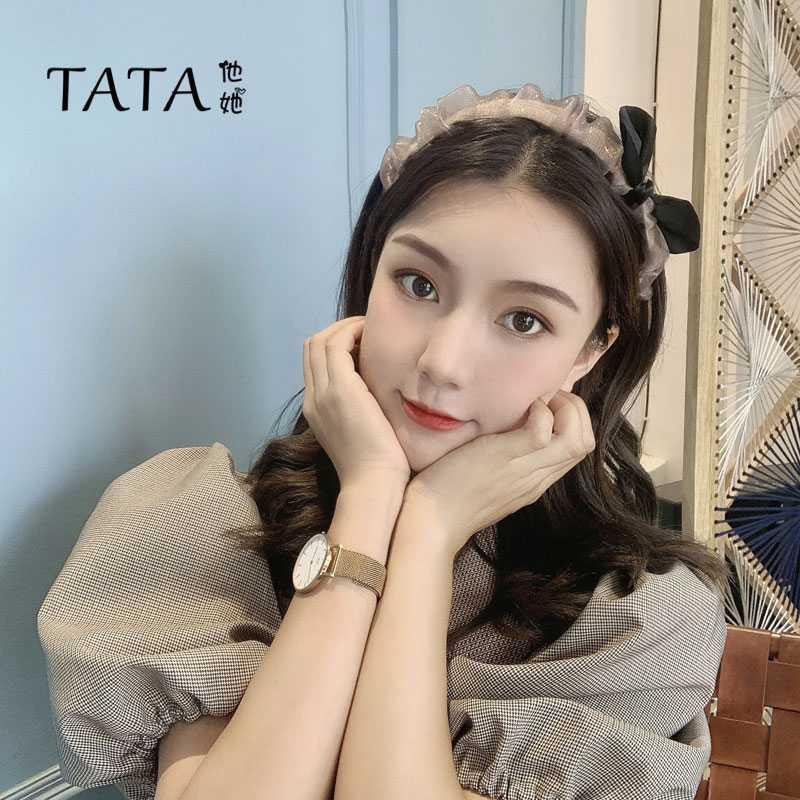 Băng Đô Nữ ❤️FREESHIP❤️ Băng Đô Bờm tóc vải lưới  phối nơ điệu đà ❤️ Bờm tóc xinh xắn cho nữ mã L16A