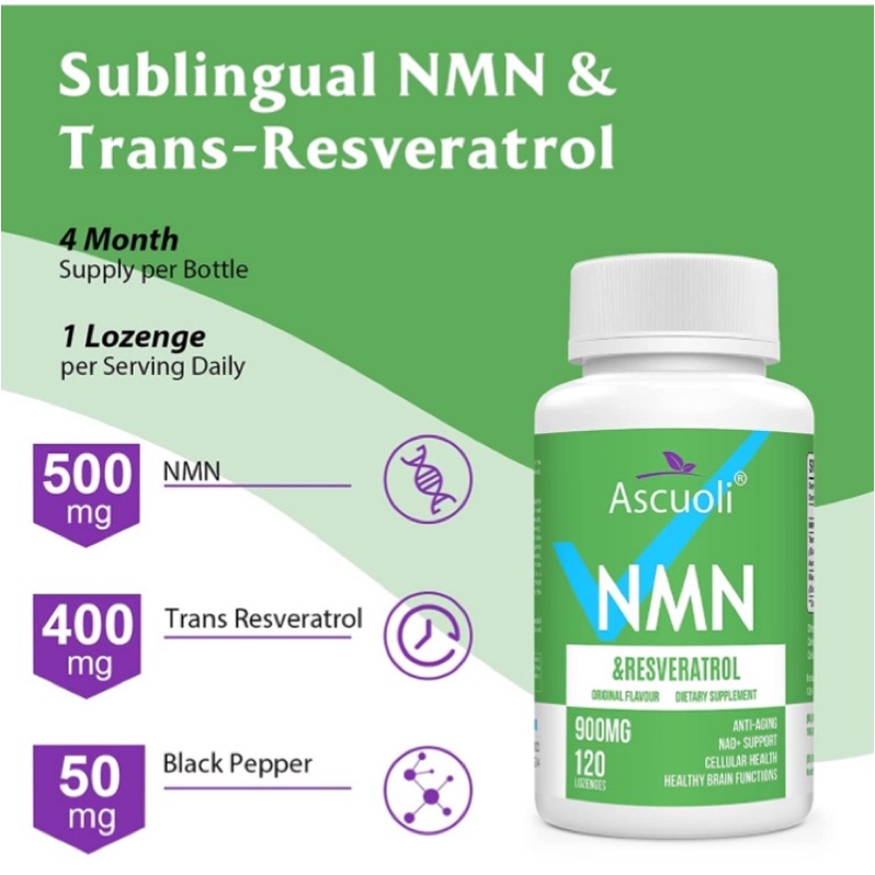 Viên NMN 500mg 120 Viên Chống Lão Hóa Sửa Chữa Tế Bào Ascuoli