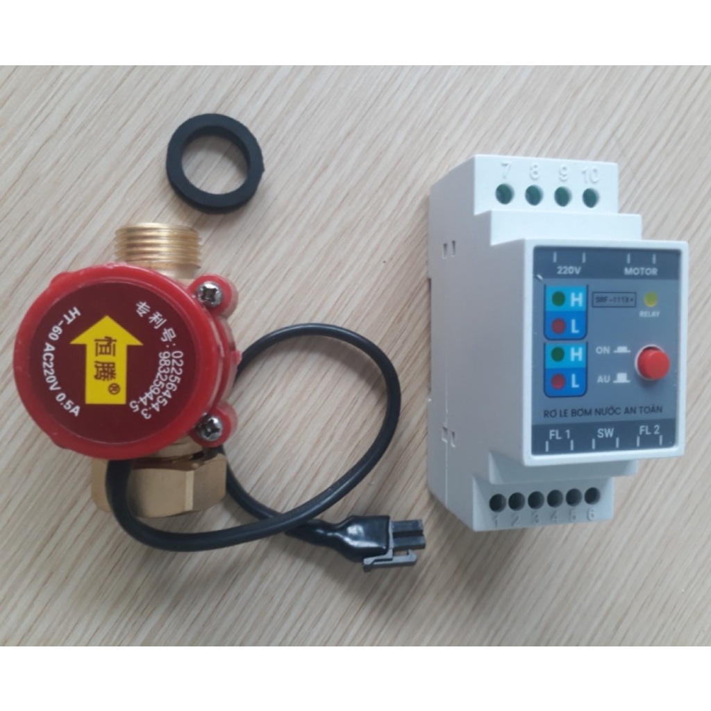 Bộ Công tắc cảm biến dòng chảy cho máy bơm & Rơ le điện tử chống cạn máy bơm, báo mức nước