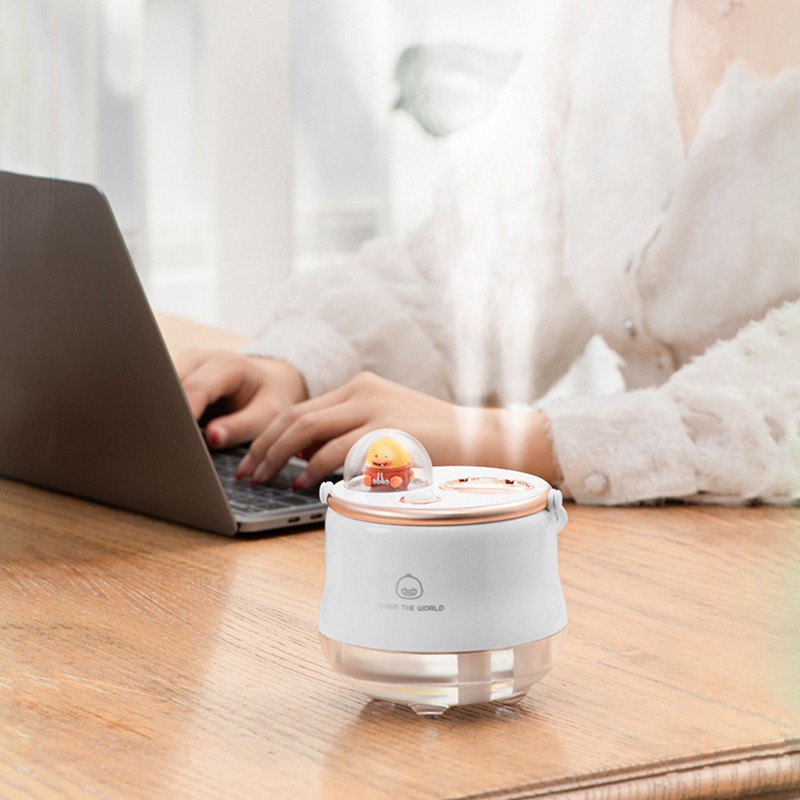 Máy phun sương tạo độ ẩm kép Fnelse cổng USB có đèn sáng dung tích 400ml