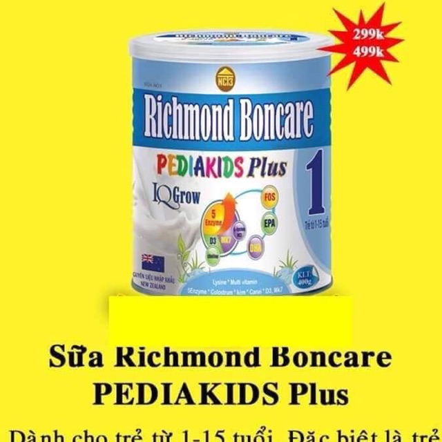 Sữa RICHMOND BONCARE PEDIAKIDS PLUS 400g