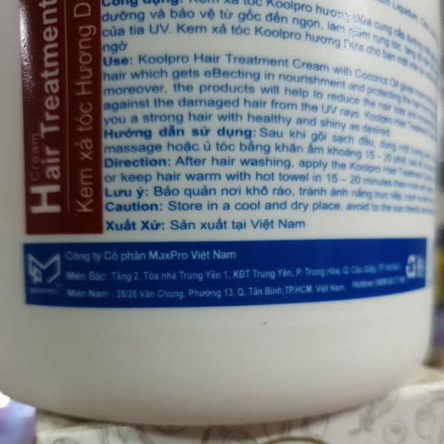 KEM Ủ TÓC KOOLPRO HƯƠNG DỪA 1000ml