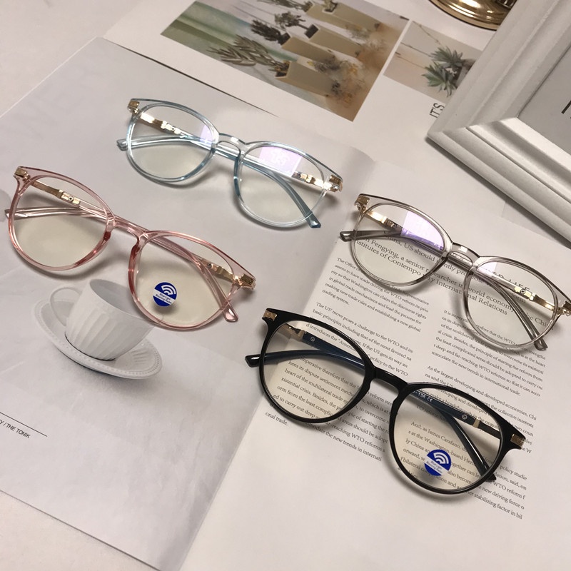 (KIQI-FASHION) COD Kính Chống Ánh Sáng Xanh Chống Mệt Mỏi Gọng Tròn Cổ Điển Thời Trang Cho Nam Và Nữ