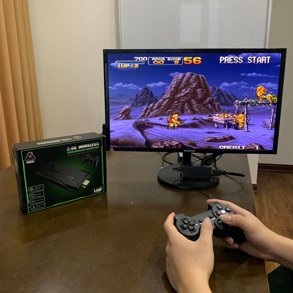 Game Stick 4K - M8 + Tay cầm cao cấp, cài sẵn 10.000 game + 30 game mới, máy điện tử 4 nút HDMI cầm tay không dây | BigBuy360 - bigbuy360.vn