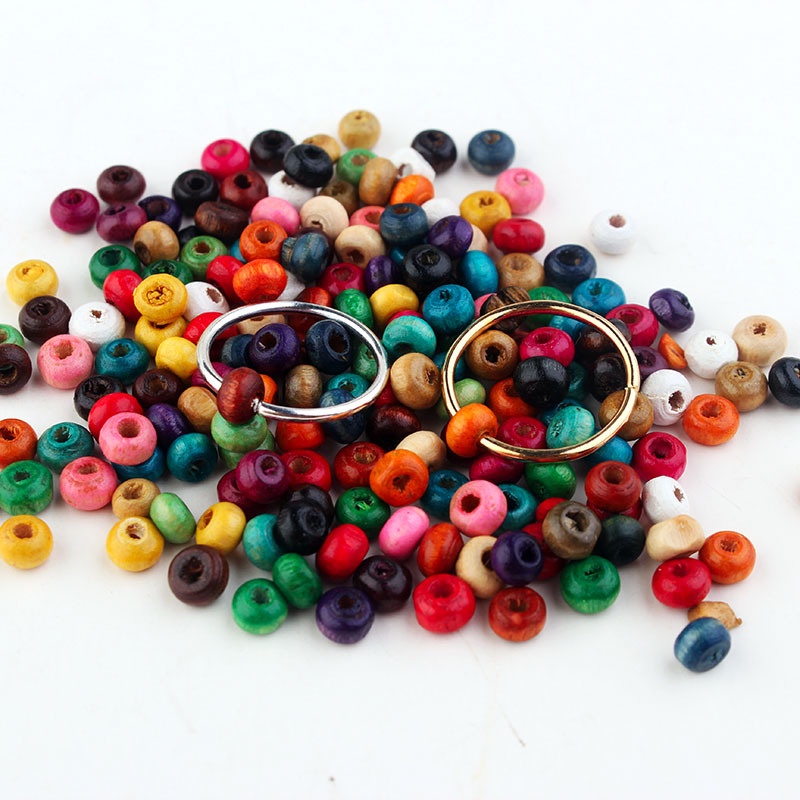 Set 5 Vòng Buộc Tóc Bằng Gỗ Tự Nhiên Đính Ngọc Trai Phong Cách Hip hop