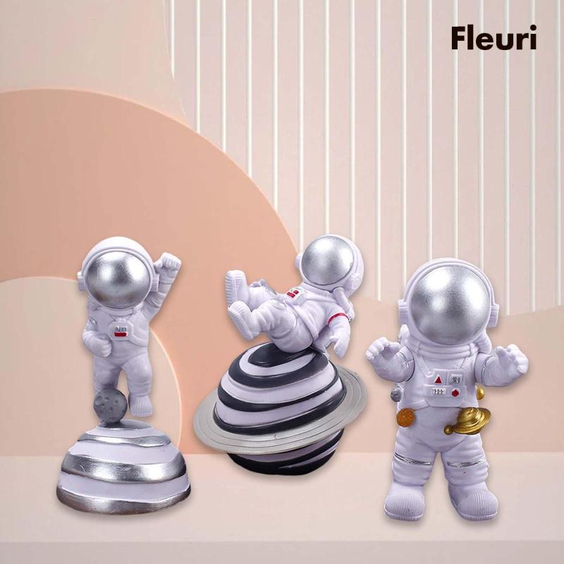Set 3 Tượng Phi Hành Gia Bằng PVC Trang Trí Phòng Ngủ Cho Bé