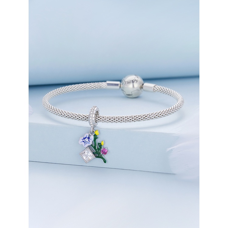 BAMOER Mặt Dây Chuyền Bạc 925 Hình Hoa Thời Trang Cho Nữ