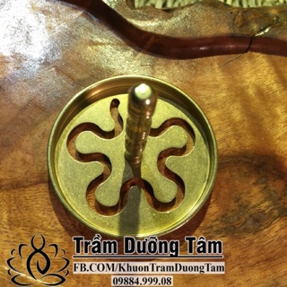 Khuôn Trầm Dưỡng Tâm Hình Hoa Ngũ Phúc May Mắn Bằng Đồng - Dụng Cụ Đốt Trầm - Dùng cho lư hương đốt trầm, bột trầm