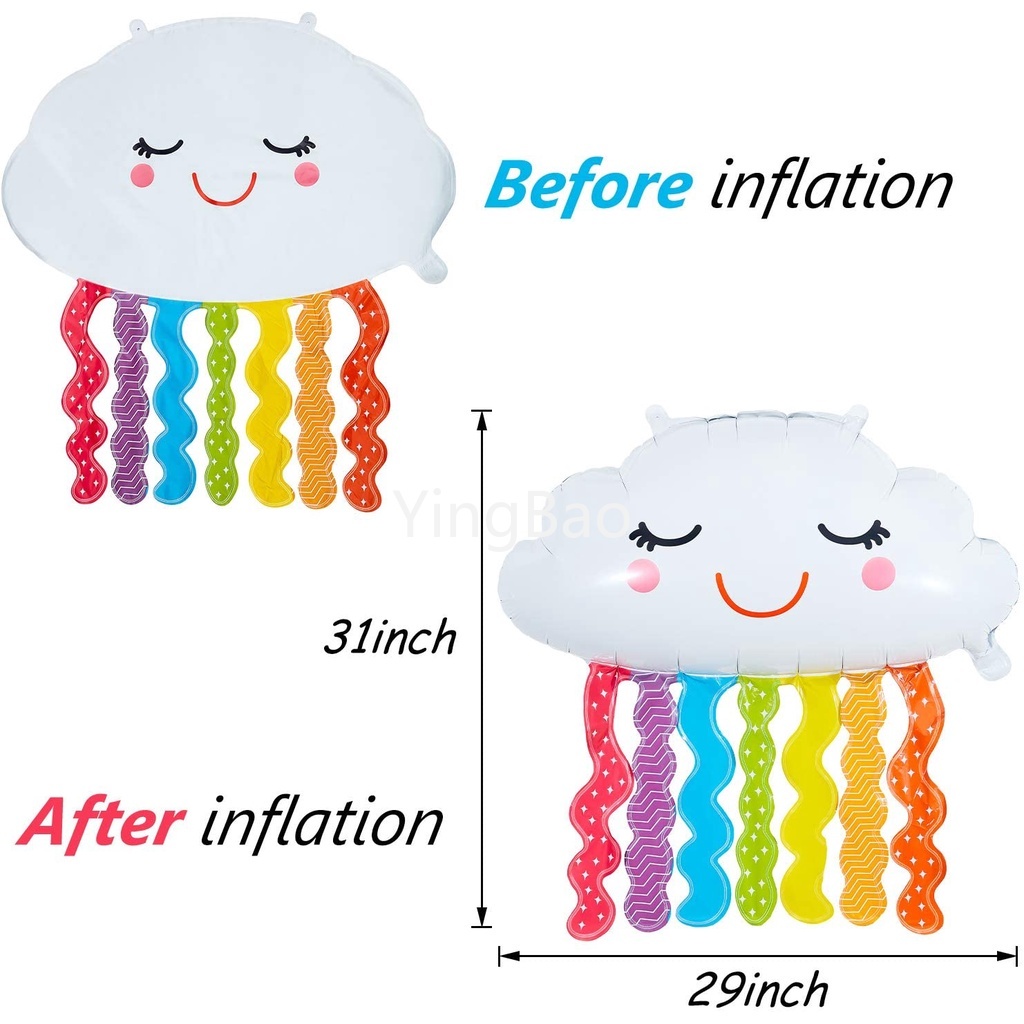 Bong Bóng Phôi Nhôm Tua Rua Màu Cầu Vồng Độc Đáo Dùng Trang Trí Tiệc