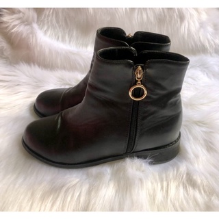 💚👢 (Giày si nữ hiệu vintage- secondhand) Giày bốt da nữ hiệu Nhật•