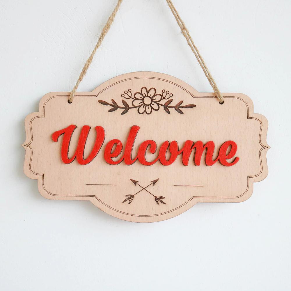 Bảng gỗ trang trí WELCOME