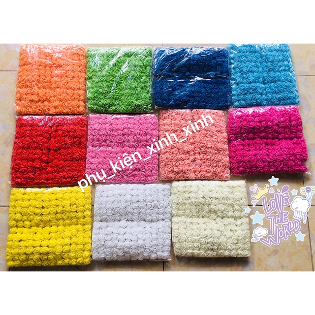 Hoa xốp ren 2,5 cm (11 màu y hình)