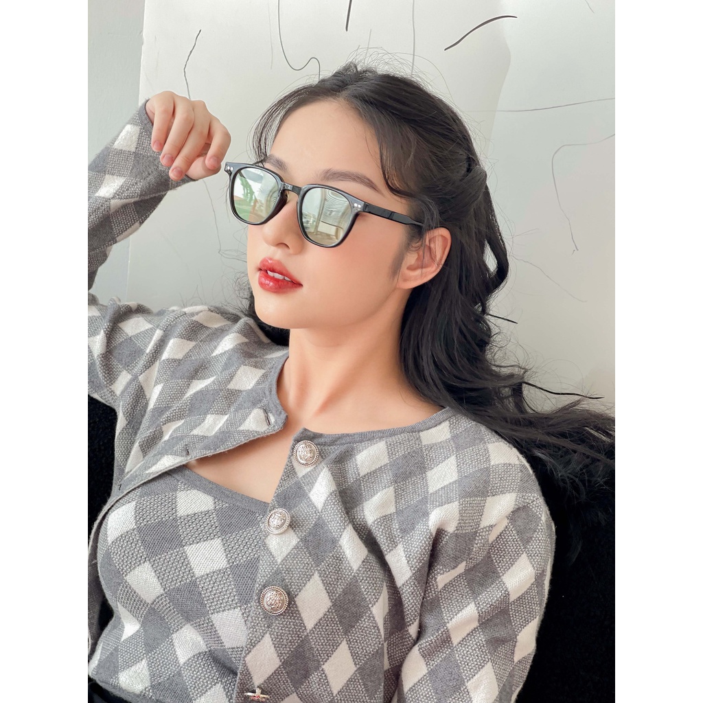 Kính mát mắt vuông nam nữ LILYEYEWEAR chất liệu nhựa cứng cáp chắc chắn CHỐNG TIA UV400 kiểu dáng thời trang P2113
