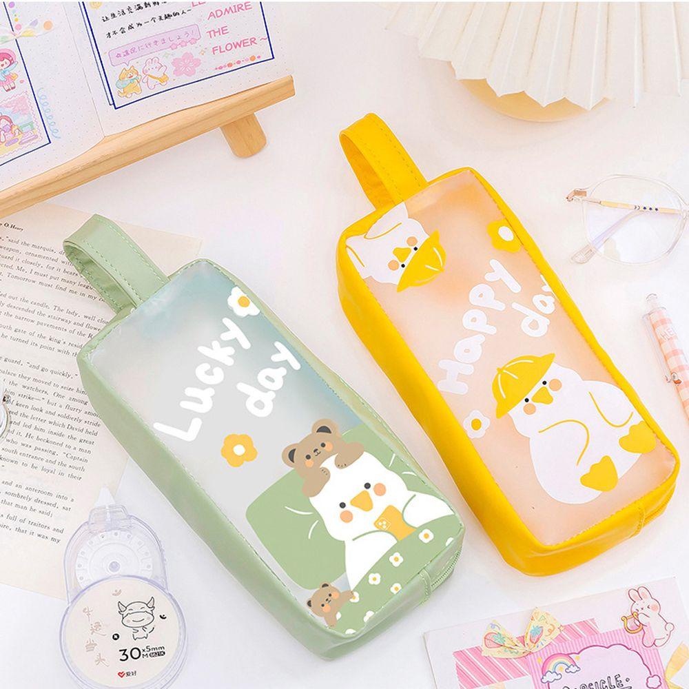 Túi Đựng Bút Bằng PVC PU Chống Nước In Hình Hoạt Hình Dễ Thương