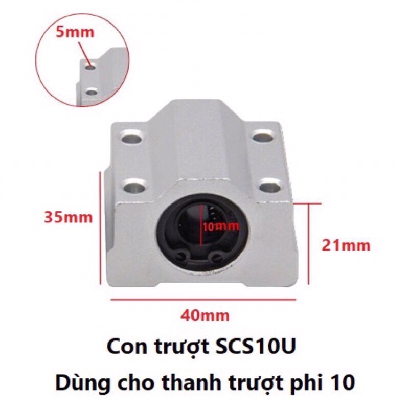CON TRƯỢT TRÒN SCS8UU, SCS10UU, SCS12UU, SCS20UU cho máy in 3D CNC