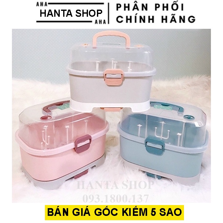 Khay úp bình sữa Jupin mẫu mới có 2 van thoát hơi ẩm - Giá đựng bình có nắp đậy