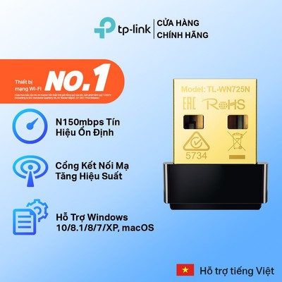 [Hơn 2.000+ Lượt Đánh Giá] Bộ Chuyển Đổi USB Wifi TP-Link TL-WN725N | Chuẩn N Tốc Độ 150Mbps