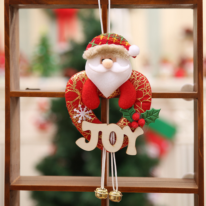Christmas Bear Santa Snowman Elk Jingle Bell Pendant/ Xmas Tree Hanging Doll Pendant/ Christmas New Year Gifts Party Supplies Holiday Decorations