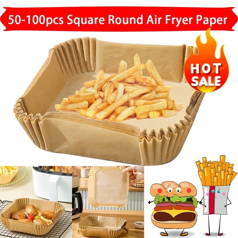 Set 50/100 Miếng Giấy Lót Nướng Bánh Sử Dụng Một Lần Chịu Nhiệt Cao