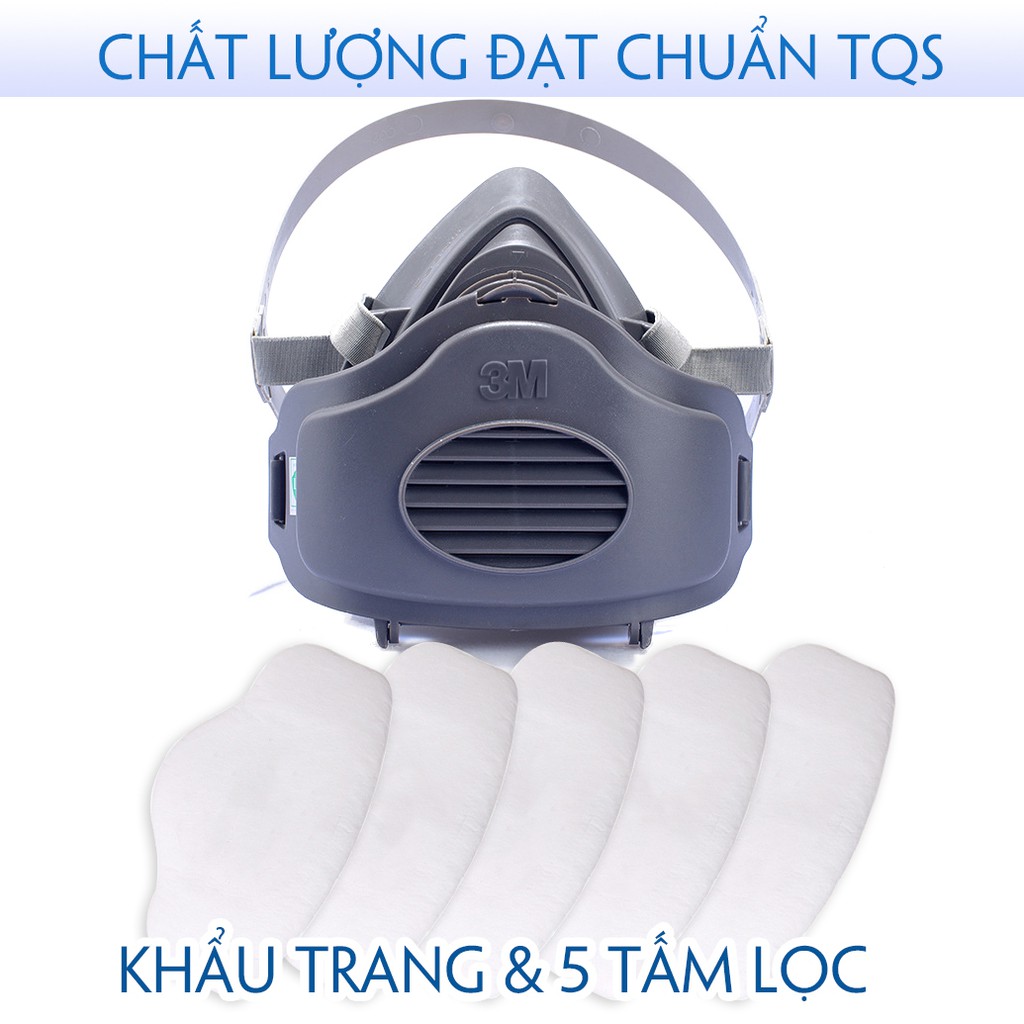 Khẩu trang mặt nạ phòng lọc khói bụi khí độc kèm 1-5 tấm bông phin lọc lót kháng khuẩn Legaxi