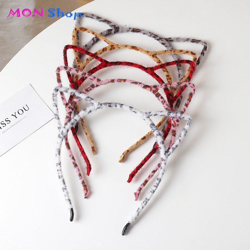 Cài tóc bờm tóc nữ tai mèo lông nhung dễ thương phong cách Hàn Quốc quà tặng thời trang