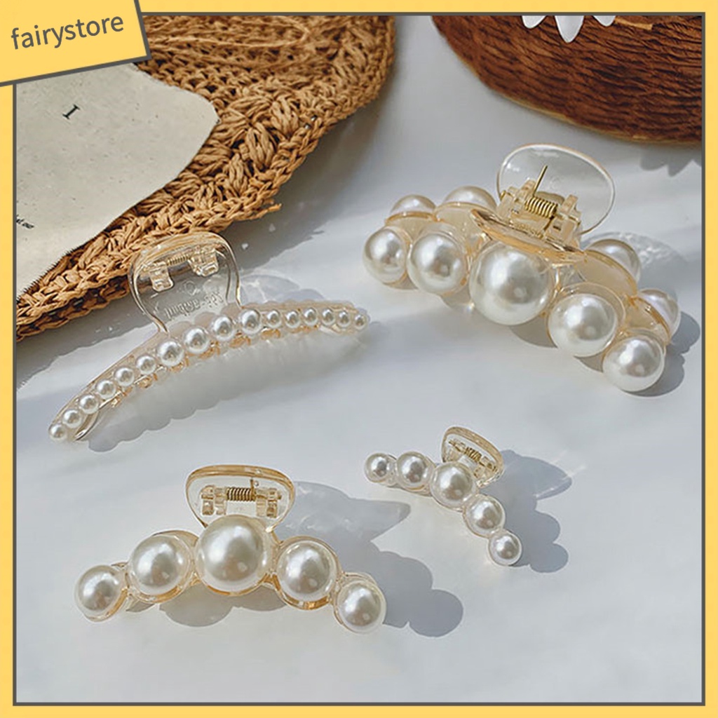 Kẹp tóc càng cua đính ngọc trai nhân tạo thời trang cho nữ