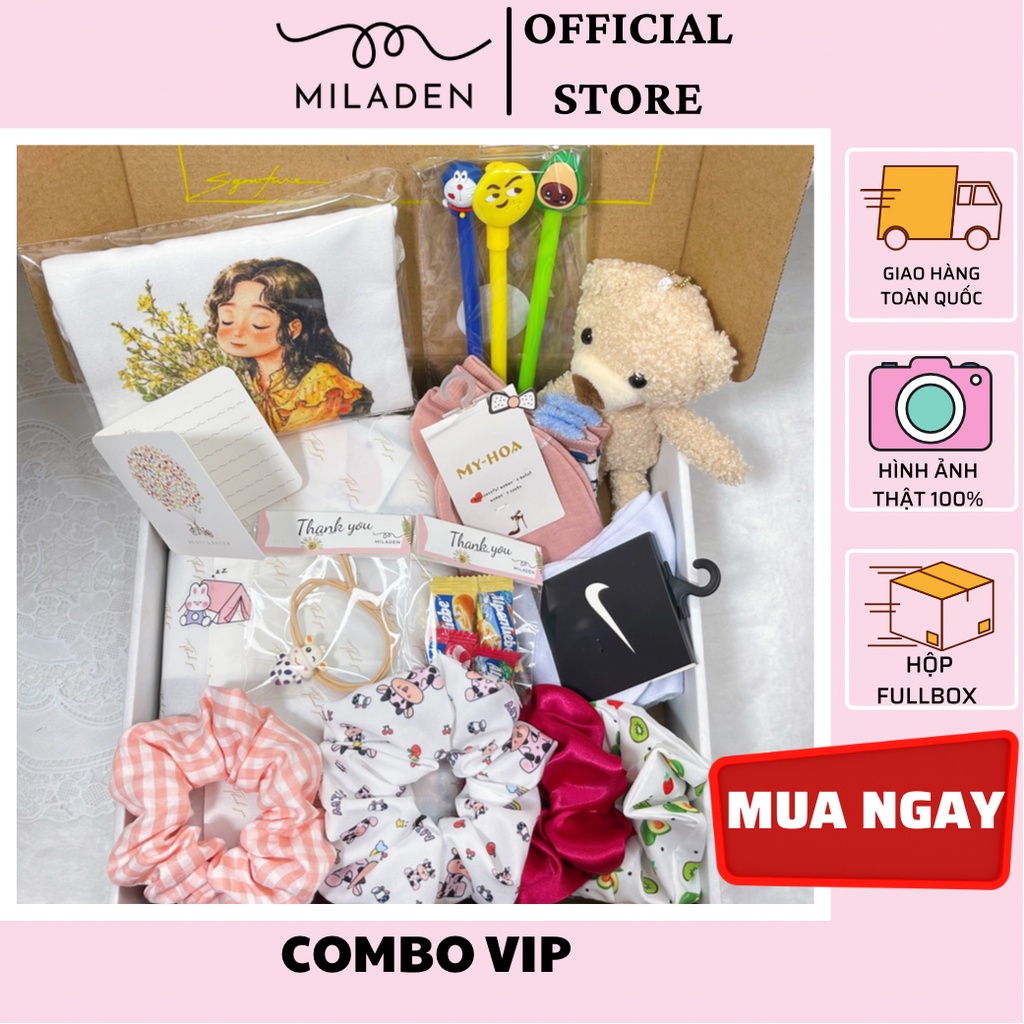 Combo Túi Vải Tote Quà Tặng Vip và Phụ Kiện Xinh Làm Quà Tặng dễ thương MILADEN.