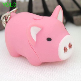 Đồ chơi móc khoá hình heo phát tiếng kêu có đèn LED