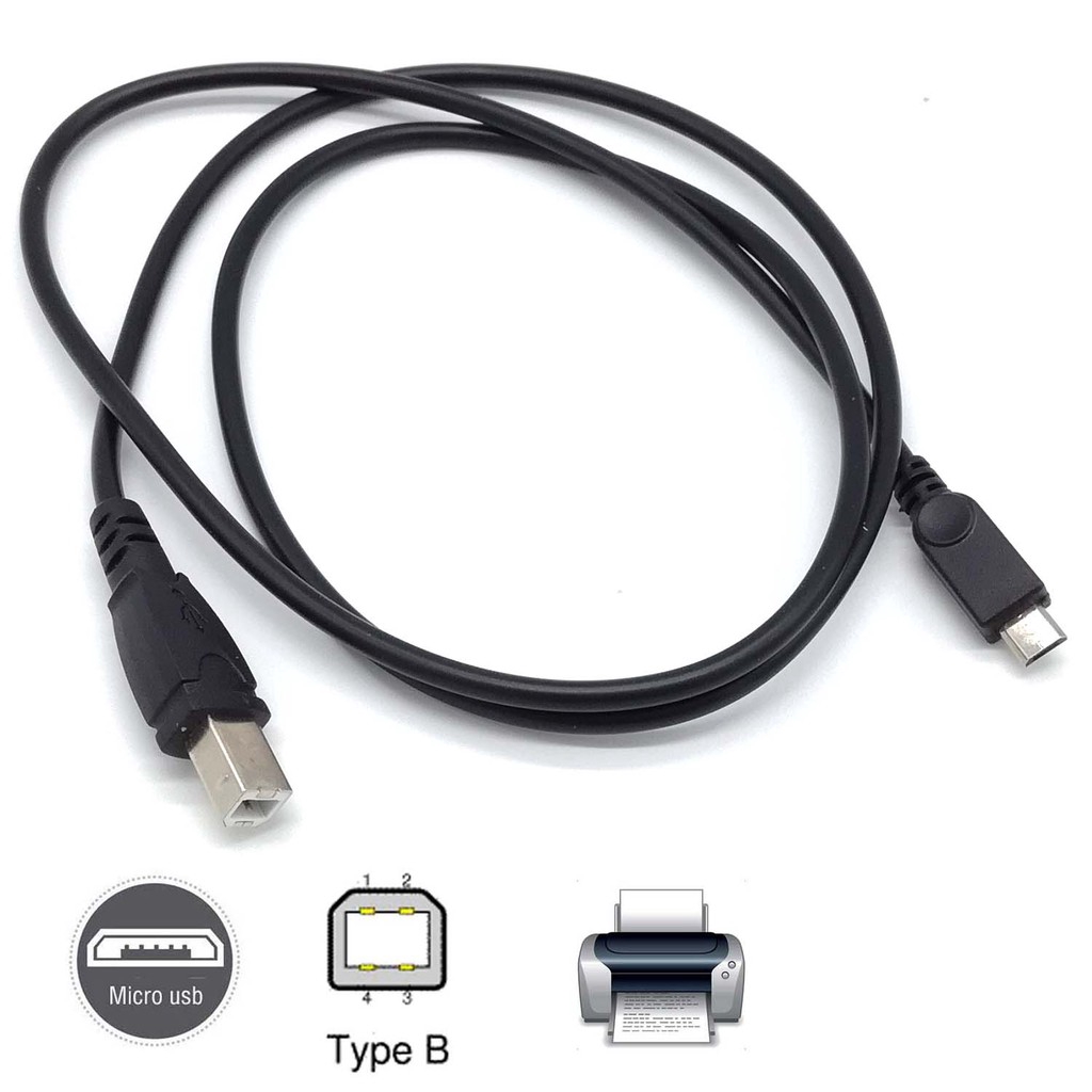 Dây Cáp Chuyển Đổi micro usb 2.0 Đực Sang usb 2.0 Cái Loại C Đực Cho Máy In / Máy Scan