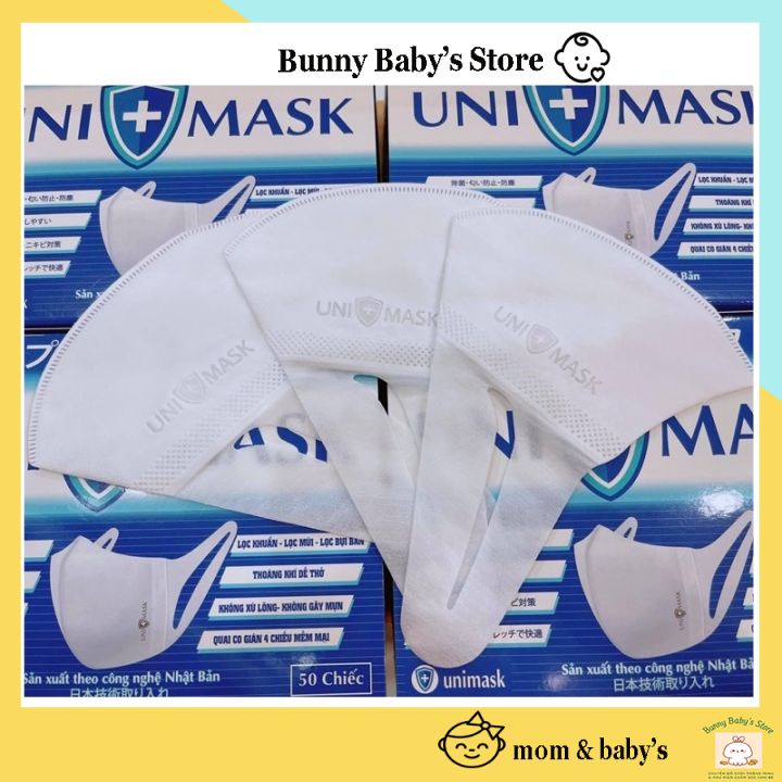 Khẩu Trang 3D Kháng Khuẩn Unimark Hộp 50 Chiếc
