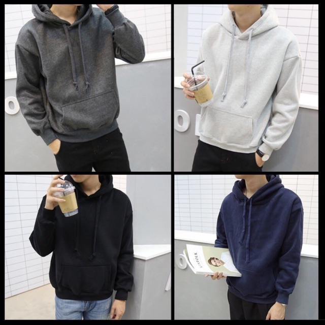 <FREE SHIP> ÁO HOODIE NAM NỮ TRƠN VẢI NỈ NHẠP KHÔNG XÙ LÔNG