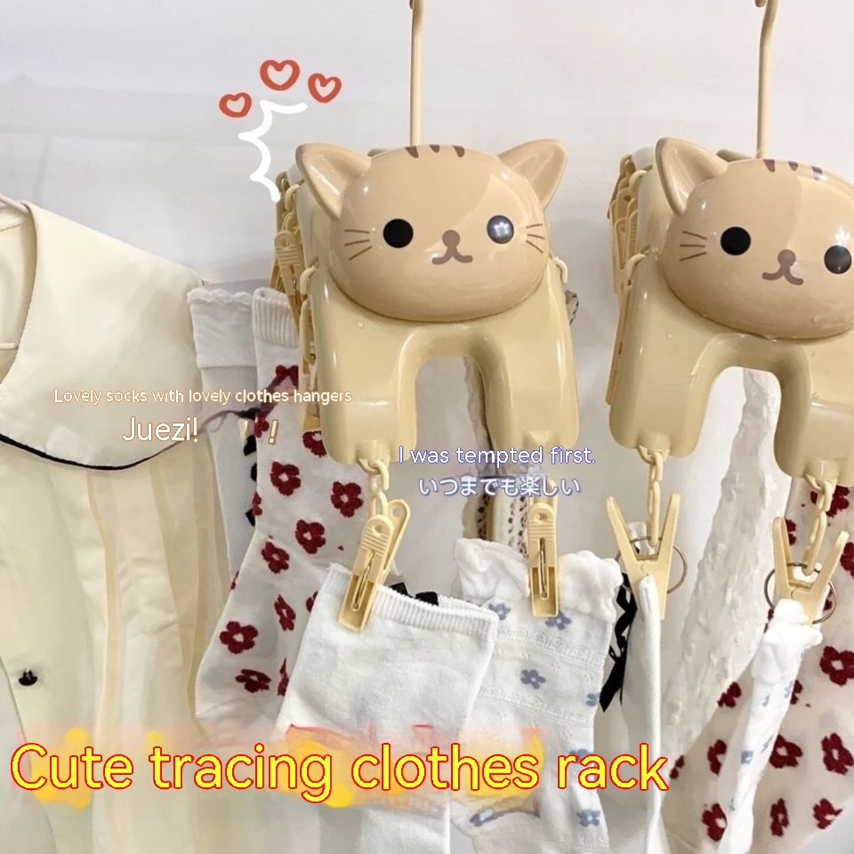 Giá Treo Đồ 10 Kẹp Đa Năng Hình Mèo Dễ Thương Cho Bé Gái