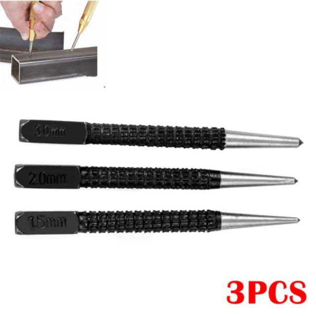 Bộ 3 Đục lấy dấu đầu hợp kim 1.5mm 2mm 3mm