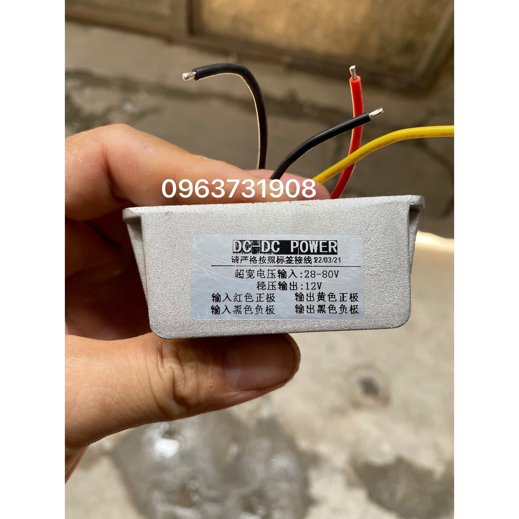 Bộ hạ áp điện DC từ 28V-80V xuống điện DC 12V 10A chống nước