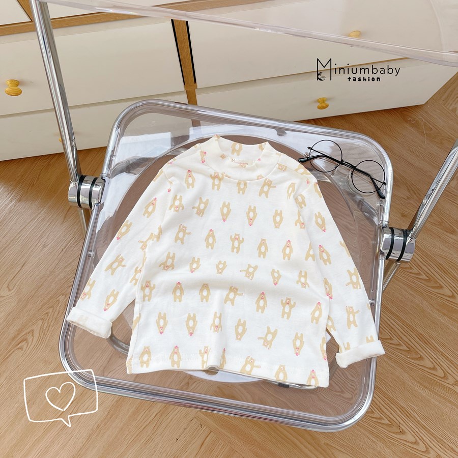 Áo dài tay thu đông mặt trời, gấu, nơ cho bé gái/trai chất liệu cotton cao cấp, quần áo trẻ em miniumbabyfashion A1287