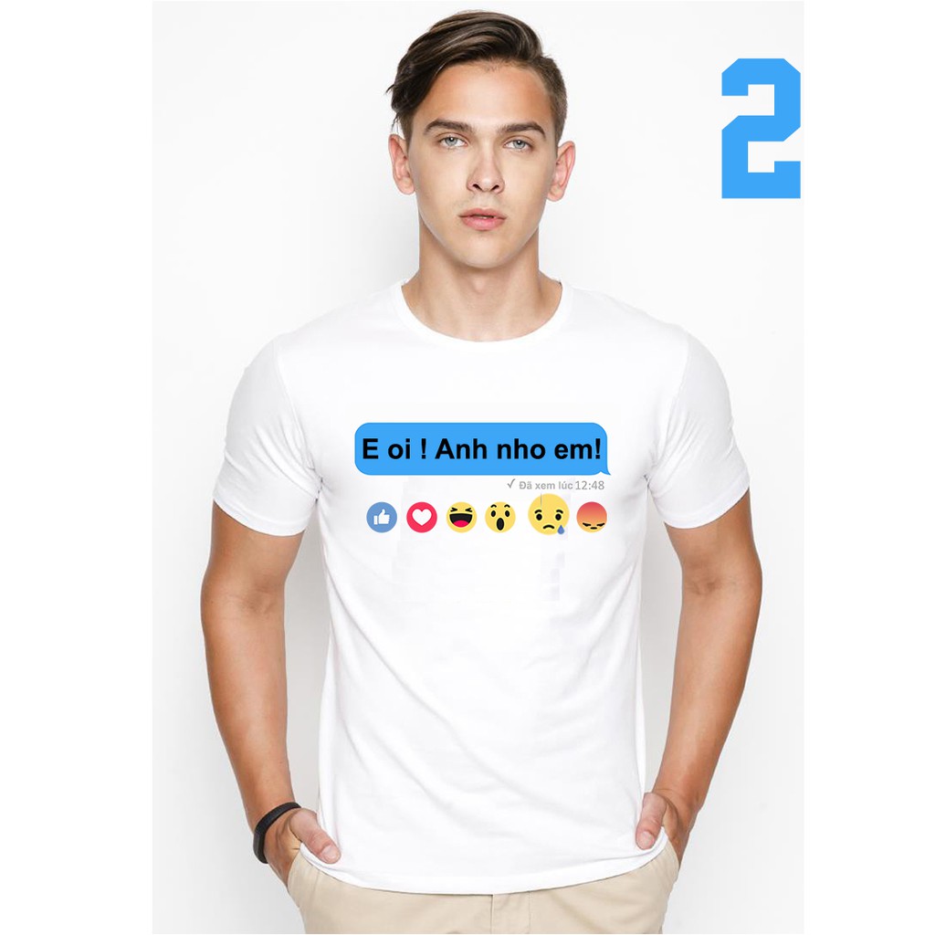 ALBUM 1 - Áo thun nam in câu chat facebook em ăn cơm chưa vải dày mịn
