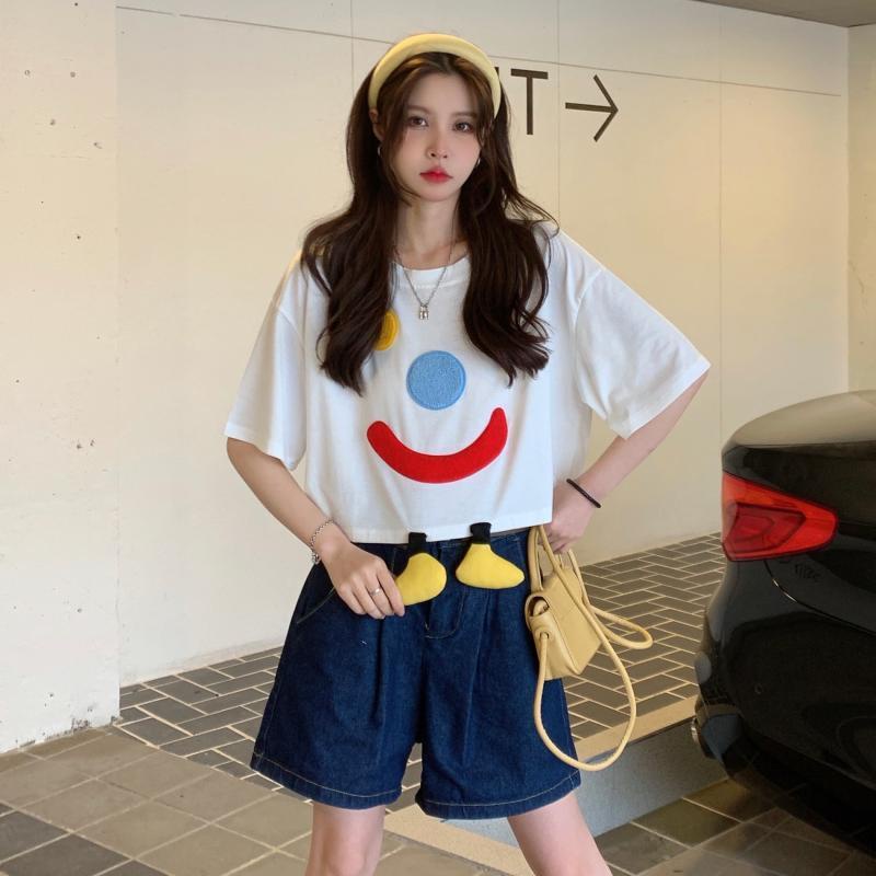 Áo Thun Cotton Ngắn Tay Thời Trang Mùa Hè 2022 Mới Cho Nữ