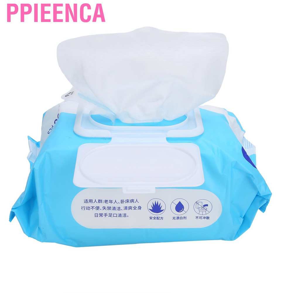 Ppieenca Adult Reusable Diapers 1 Bag/100Pcs of Wet Tissue Portable Non-Woven Fabric Cleansing Wipe for Hygiene Elderly Care