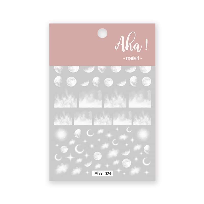 sticker dán móng đám mây trắng a024