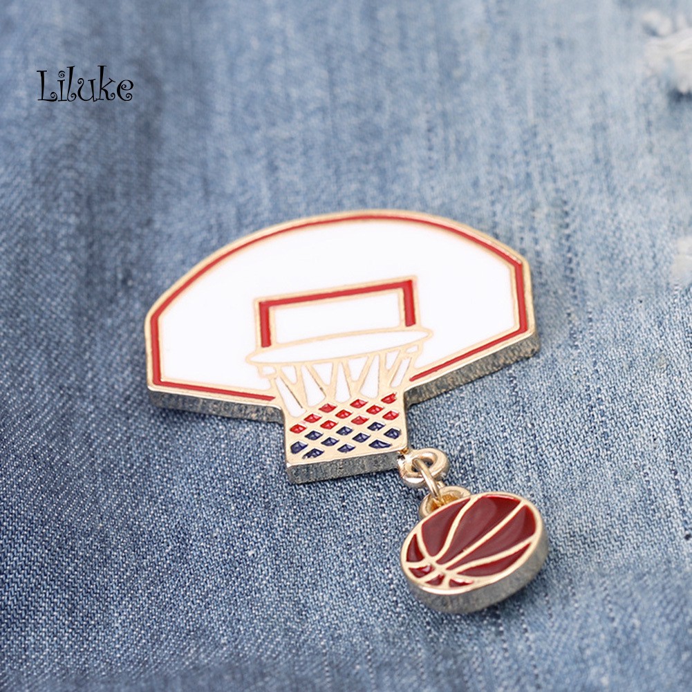 【LK】Basketball Ball Alloy Brooch Pin Scarf Clothes Badge Decor