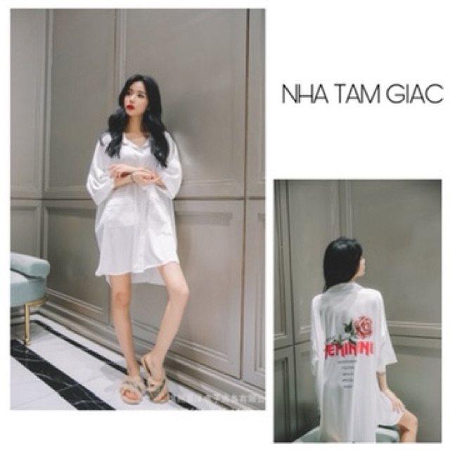 Đầm sơ mi ngủ và mặc nhà sang trọng