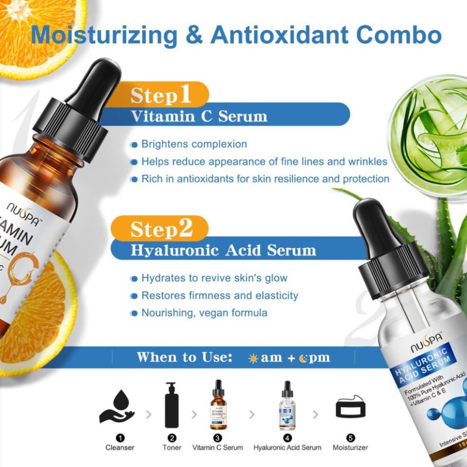Hyaluronic Acid Tinh chất Cấp Ẩm, Phục hồi Da, NUSPA 30ml/60ml -Siêu Dưỡng Ẩm Hữu Cơ - Roseshine
