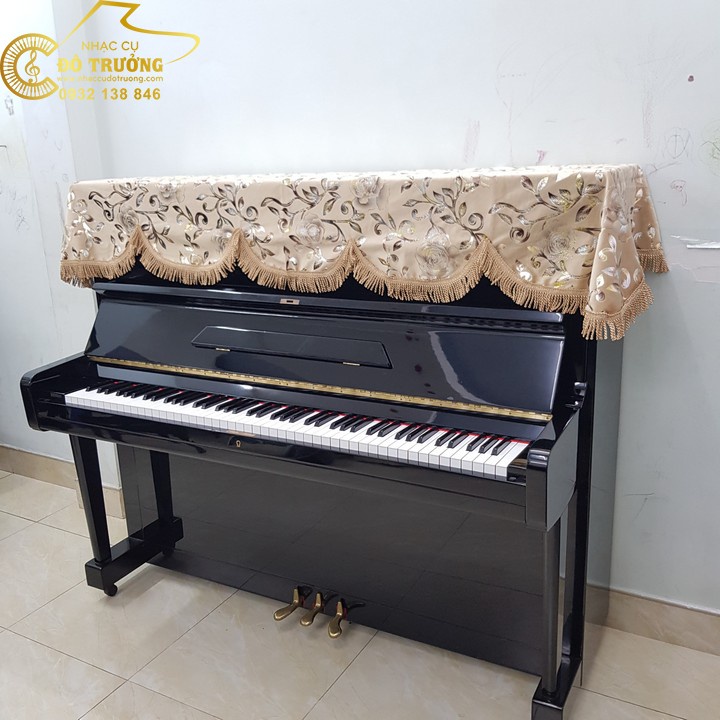 Khăn phủ đàn Piano hoa vàng cát sang trọng
