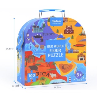 Xếp hình Mideer puzzle Our World bao gồm 100 mảnh ghép tạo thành bức tranh về thế giới tươi đẹp của chúng ta. T